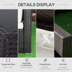 Outsunny 7 Piece Outdoor Patio Furniture Set, PE Rattan Wicker Sectional Sofa Set With Couch Cushions, Throw Pillows And Coffee Table, Orange, Cream 17 Outsunny 7 Piece Outdoor Patio Furniture Set, PE Rattan Wicker Sectional Sofa Set With Couch Cushions, Throw Pillows And Coffee Table, Orange, Cream -Outsunny hZt75617ffc927655