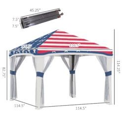 Outsunny 10' X 10' Pop Up Canopy Tent With Netting, Instant Tents For Parties, Height Adjustable, With Wheeled Carry Bag And 4 Sand Bags For Outdoor, Garden, Patio, American Flag 11 Outsunny 10' X 10' Pop Up Canopy Tent With Netting, Instant Tents For Parties, Height Adjustable, With Wheeled Carry Bag And 4 Sand Bags For Outdoor, Garden, Patio, American Flag -Outsunny hd0c17185be19cc34