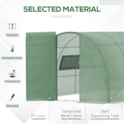 Outsunny 13' X 10' X 7' Large Walk-in Tunnel Greenhouse, Portable Garden Planting Hot House With PE Cover, Green -Outsunny hf7a0918243e744e7