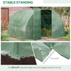 Outsunny 13' X 10' X 7' Large Walk-in Tunnel Greenhouse, Portable Garden Planting Hot House With PE Cover, Green -Outsunny hnU88c18243e744e7