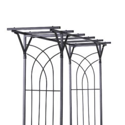 Outsunny 82'' Decorative Metal Garden Trellis Arch With Durable Steel Tubing & Elegant Scrollwork, Perfect For Weddings -Outsunny hpId4d17f7d5464a3