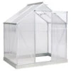 Outsunny 6' X 4' Hobby Greenhouse, Walk-in Polycarbonate Hot House Kit With Aluminum Frame, Sliding Door, Roof Vent, Silver