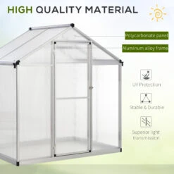 Outsunny 4' L X 6' W Walk-In Polycarbonate Greenhouse With Roof Vent,Greenhouse For Winter -Outsunny i2oa091818c024a9c