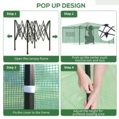 Outsunny 10' X 10' X 8' Portable Pop-up Walk-in Greenhouse With Roll-up Door & 2 Windows For Growing Flowers, Herbs, Vegetables -Outsunny i3dd4d183cafed594