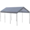 Outsunny 10' X 20' Heavy Duty Carport, Portable Garage & Patio Canopy Tent Storage Shelter, 8.7'-10.2' Adjustable Height, Anti-UV Cover For Car, Truck, Boat, Catering, Wedding, Gray