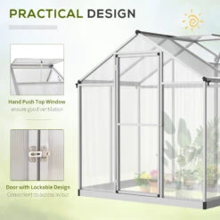 Outsunny 4' L X 6' W Walk-In Polycarbonate Greenhouse With Roof Vent,Greenhouse For Winter -Outsunny iFk88c1818c024a9c