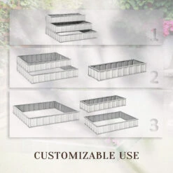 Outsunny 3 Tier Raised Garden Bed, Metal Elevated Planter Box W/ Gloves, Easy Assembly -Outsunny iIVa09181381fce42