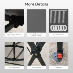 Outsunny 10' X 20' Pop Up Canopy Tent, Instant Sun Shelter, Tents For Parties, Height Adjustable, With Wheeled Carry Bag, For Outdoor, Garden, Patio, Gray -Outsunny iPw4ba17ed32023d0