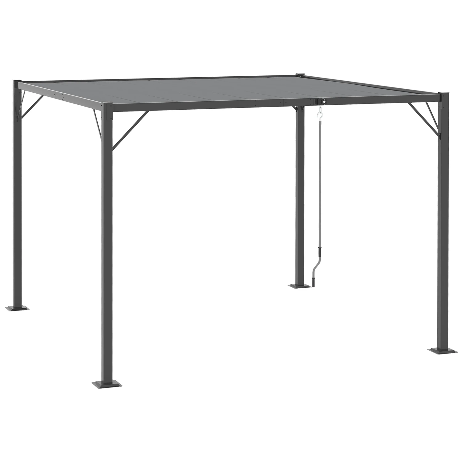 Outsunny 10' X 10' Outdoor Louvered Pergola Patio Aluminum Gazebo With Adjustable Roof, Grey 1 Outsunny 10' X 10' Outdoor Louvered Pergola Patio Aluminum Gazebo With Adjustable Roof, Grey