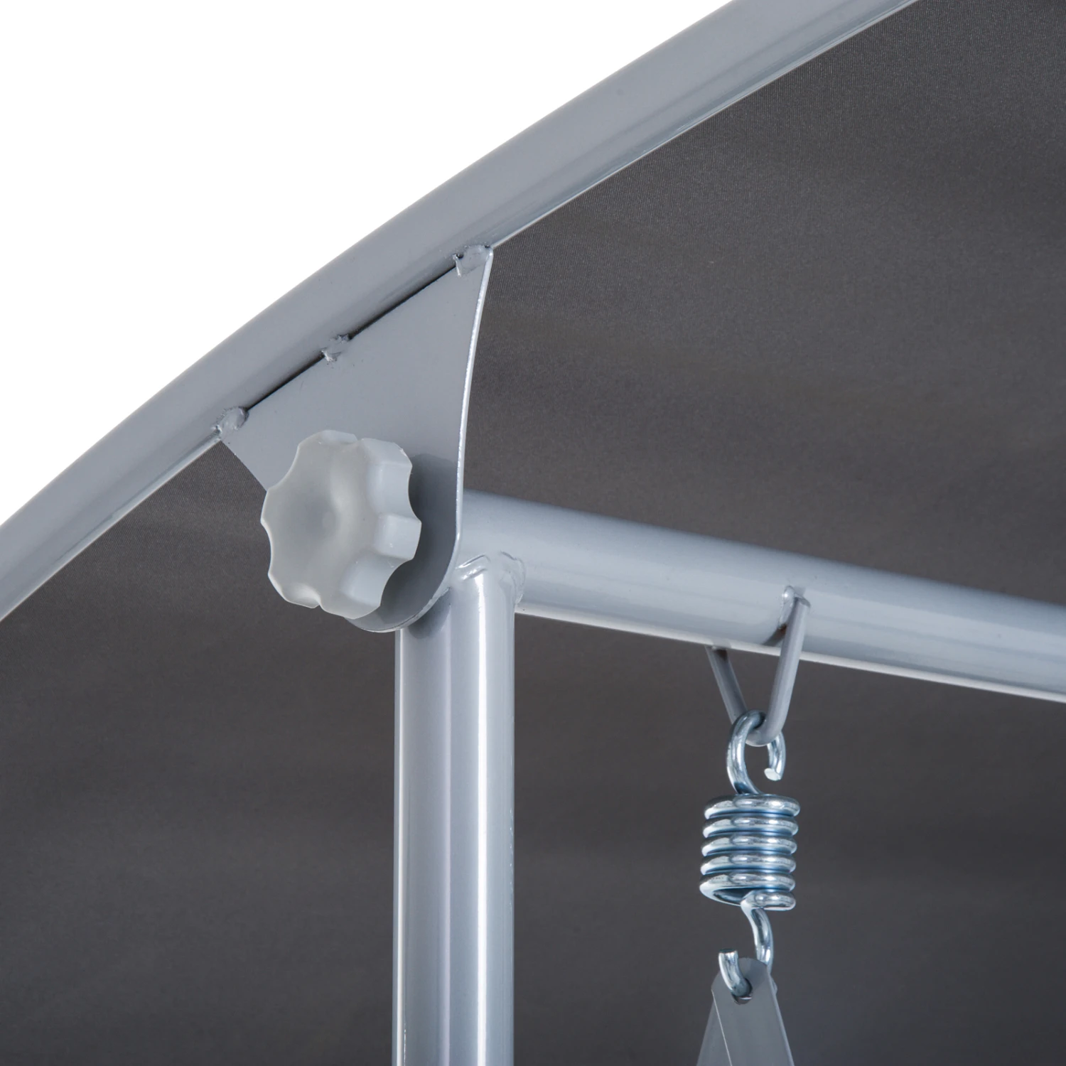 Outsunny 2 Person Porch Swing With Stand, Outdoor Swing With Canopy, Pivot Storage Table, 2 Cup Holders, Cushions For Patio, Backyard, Gray 11 Outsunny 2 Person Porch Swing With Stand, Outdoor Swing With Canopy, Pivot Storage Table, 2 Cup Holders, Cushions For Patio, Backyard, Gray - Image 11