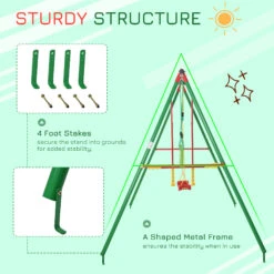 Outsunny 3 In 1 Kids Swing Set W/ Monkey Bar Rings Glider And Adjustable Hanging Rope, Multiple Kids Playground Equipment For Backyard 3 - 8 Years Old 14 Outsunny 3 In 1 Kids Swing Set W/ Monkey Bar Rings Glider And Adjustable Hanging Rope, Multiple Kids Playground Equipment For Backyard 3 - 8 Years Old -Outsunny inf60d17e690d90a8