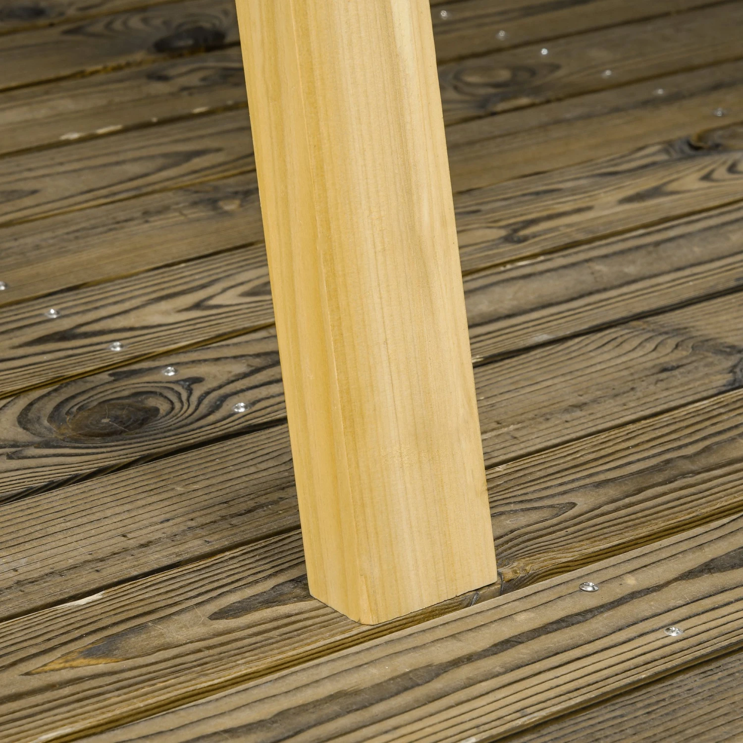 Outsunny 2-Seat Porch Swing Loveseat With Stand And Side Tables, Wooden Patio Swing Chair, For Garden, Poolside, Backyard 9 Outsunny 2-Seat Porch Swing Loveseat With Stand And Side Tables, Wooden Patio Swing Chair, For Garden, Poolside, Backyard - Image 9