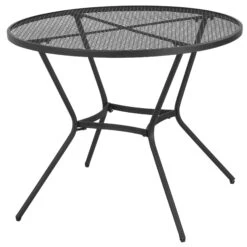 Outsunny 35" Round Outdoor Patio Bistro Dining Table, French Cafe Style, Conversation Space, Fast Drying Metal Mesh Tabletop For Garden, Backyard, Poolside, Black -Outsunny iswdaa18062da91e4