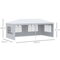 Outsunny Large 20' X 10' Gazebo Canopy Party Tent With 4 Removable Window Side Walls, Outdoor Events - White 11 Outsunny Large 20' X 10' Gazebo Canopy Party Tent With 4 Removable Window Side Walls, Outdoor Events - White -Outsunny j2Nc17188d22b1ffd