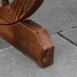 Outsunny Wooden Wagon Wheel Bench, 3-Person Rustic Slatted Seat, Outdoor Patio Furniture, Brown -Outsunny j6ifc917f9b0f6ec6