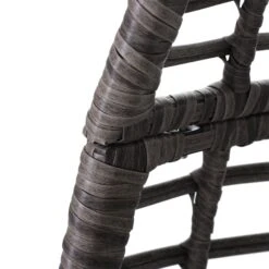 Outsunny Patio Wicker Egg Chair W/ Soft Cushion, Teardrop Cuddle Seat, Outdoor / Indoor Patio Chair, PE Plastic Rattan Furniture With Adjustable Height Feet Pads, Gray -Outsunny jBnc9e17e67c3f9be