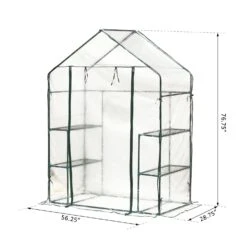 Outsunny 4.5' X 2.5' X 6.5' Outdoor Portable Walk-In Greenhouse With Shelves 15 Outsunny 4.5' X 2.5' X 6.5' Outdoor Portable Walk-In Greenhouse With Shelves -Outsunny jDH2ae17e6be9fb09