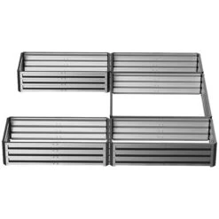 Outsunny Steel Raised Garden Bed, Set Of 5 Large Box Planters For Outdoor Plants Vegetables Flowers Herbs, 8x8x1ft, Gray -Outsunny jNc75618635f9fbef