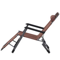 Outsunny Oxford Fabric Metal Frame Outdoor Pool Sun Lounger Lounge Chair 120°/180° - Brown 22 Outsunny Oxford Fabric Metal Frame Outdoor Pool Sun Lounger Lounge Chair 120°/180° - Brown -Outsunny jWr4da17e67d6474a