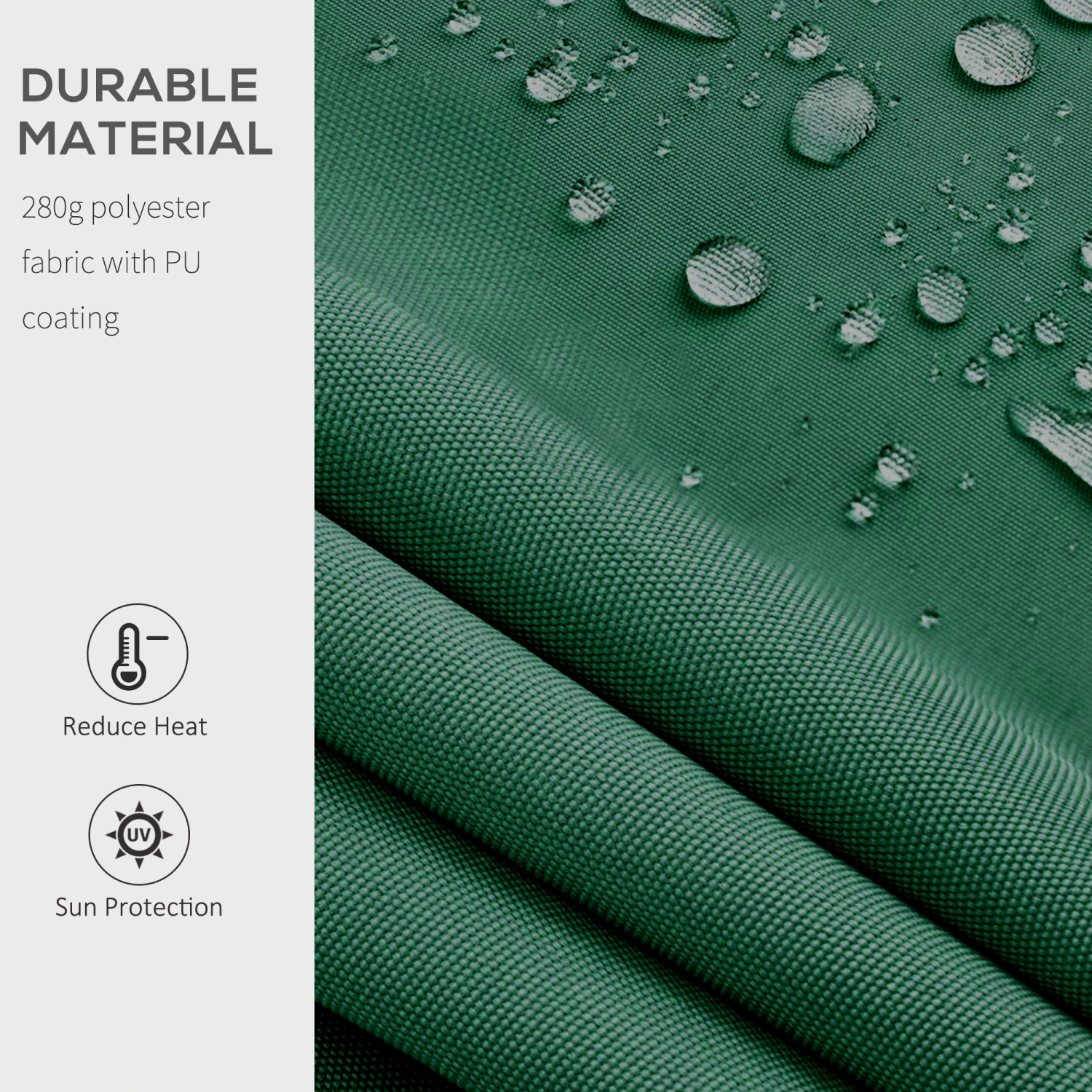 Outsunny 8' X 7' Manual Retractable Anti-UV Sun Shade Patio Awning With Hand Crank- Green 4 Outsunny 8' X 7' Manual Retractable Anti-UV Sun Shade Patio Awning With Hand Crank- Green - Image 4