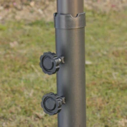 Outsunny Patio Umbrella 15' Steel Rectangular Outdoor Double Sided Market With Base, UV Sun Protection & Easy Crank For Deck Pool Patio, Wine Red -Outsunny jlI76c17e69692968