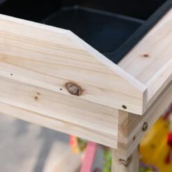 Outsunny 36'' Wooden Potting Bench Work Table With 2 Removable Wheels, Sink, Drawer & Large Storage Spaces, Natural -Outsunny juL48017e684426f0