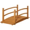 Outsunny 4.7ft Garden Bridge Arc Wood Footbridge Decorative Pond Bridge, Orange