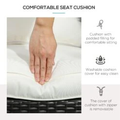 Outsunny Patio Wicker Adirondack Chair, Outdoor All-Weather Rattan Fire Pit Chairs W/ Soft Cushions, Tall Backrest, Tilted Seat, And Comfortable Armrests For Deck Or Garden, Cream White -Outsunny k3cb101867f5cbaa7