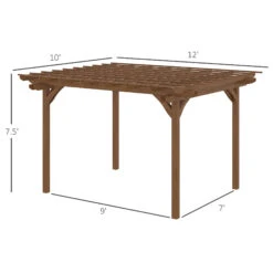 Outsunny 12' X 10' Outdoor Pergola, Wood Gazebo Grape Trellis With Stable Structure For Climbing Plant Support, Garden, Patio, Backyard, Deck 11 Outsunny 12' X 10' Outdoor Pergola, Wood Gazebo Grape Trellis With Stable Structure For Climbing Plant Support, Garden, Patio, Backyard, Deck -Outsunny kEBc1718677a30cd7