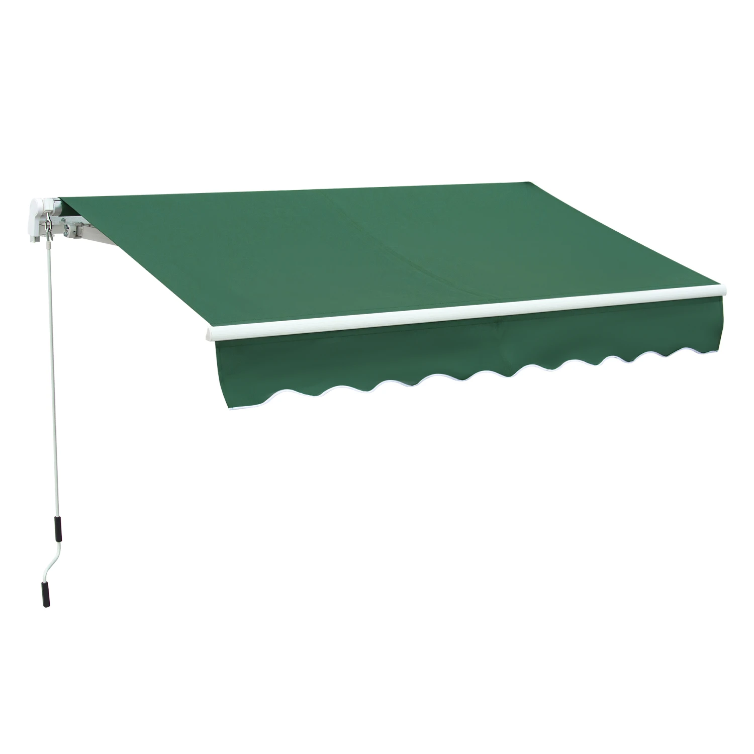Outsunny 8' X 7' Manual Retractable Anti-UV Sun Shade Patio Awning With Hand Crank- Green 1 Outsunny 8' X 7' Manual Retractable Anti-UV Sun Shade Patio Awning With Hand Crank- Green