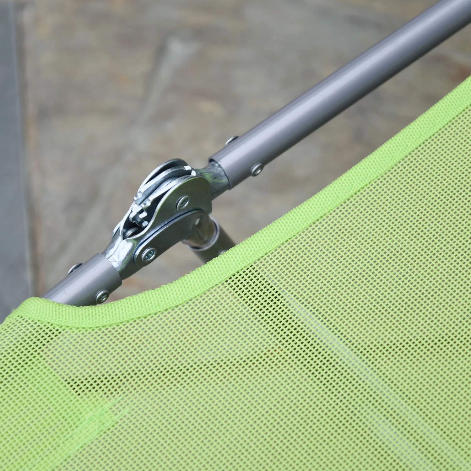 Outsunny Folding Chaise Lounge Pool Chairs, Outdoor Sun Tanning Chairs With Pillow, Reclining Back, Steel Frame & Breathable Mesh For Beach, Yard, Patio, Green 9 Outsunny Folding Chaise Lounge Pool Chairs, Outdoor Sun Tanning Chairs With Pillow, Reclining Back, Steel Frame & Breathable Mesh For Beach, Yard, Patio, Green - Image 9