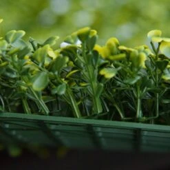 Outsunny 12 Piece Artificial Boxwood Privacy Fence Screen, 20" X 20" Faux Hedge Greenery Wall Decoration, UV Protected Indoor Outdoor Garden Décor With Milan Leaf And White Flowers -Outsunny kL5e7417ed2fb90af