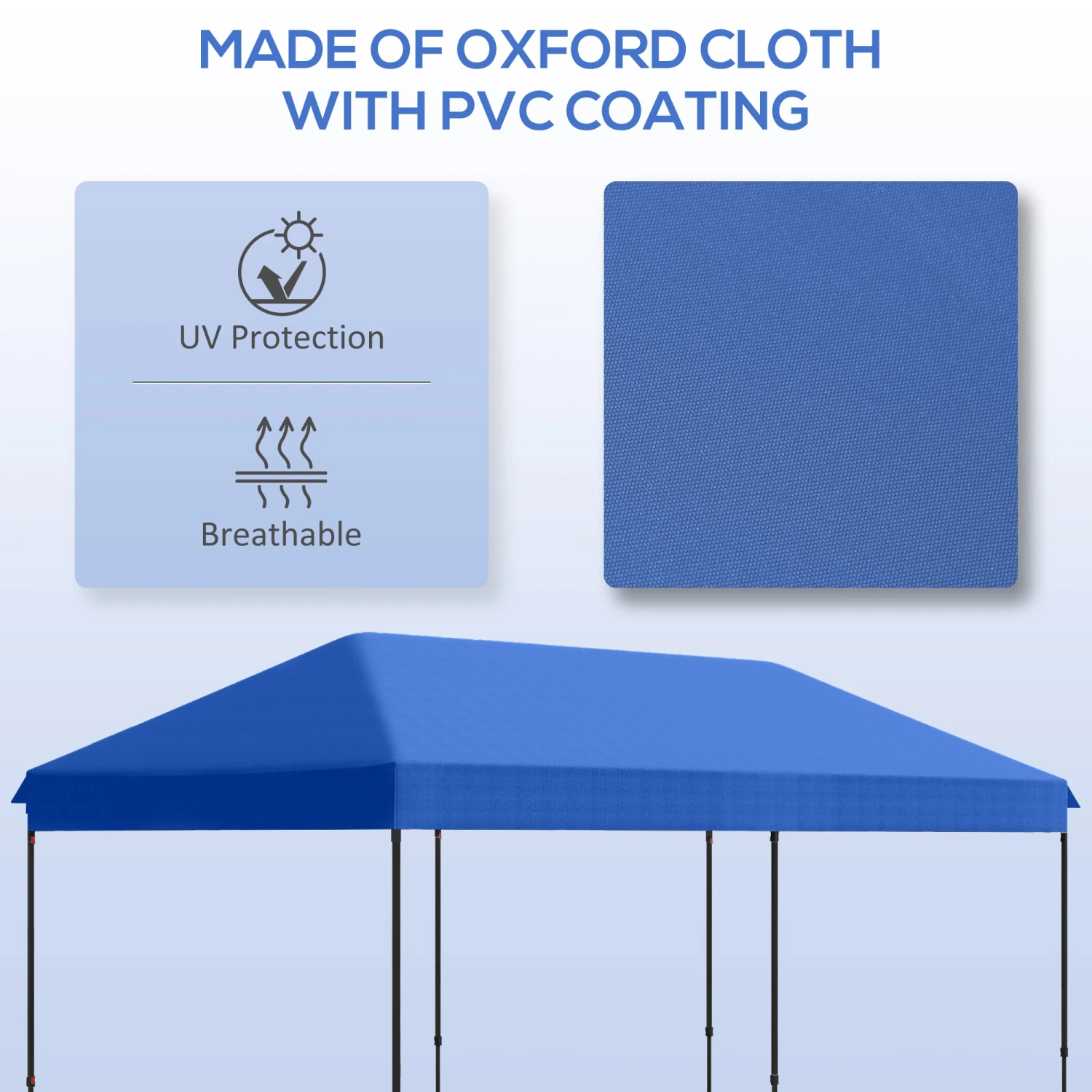 Outsunny 10' X 20' Pop Up Canopy Tent, Instant Sun Shelter, Tents For Parties, Height Adjustable, With Wheeled Carry Bag, For Outdoor, Garden, Patio, Dark Blue 7 Outsunny 10' X 20' Pop Up Canopy Tent, Instant Sun Shelter, Tents For Parties, Height Adjustable, With Wheeled Carry Bag, For Outdoor, Garden, Patio, Dark Blue - Image 7