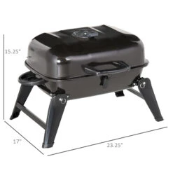 Outsunny 14" Portable Charcoal Grill, Tabletop Small BBQ Grill For Outdoor Cooking, Camping, Tailgating, Enamel Coated, Vent, Folding Legs, Black 19 Outsunny 14" Portable Charcoal Grill, Tabletop Small BBQ Grill For Outdoor Cooking, Camping, Tailgating, Enamel Coated, Vent, Folding Legs, Black -Outsunny kRV06817e6a0dea7e