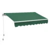Outsunny 8' X 7' Patio Retractable Awning/Manual Exterior Sun Shade Deck Window Cover, Green