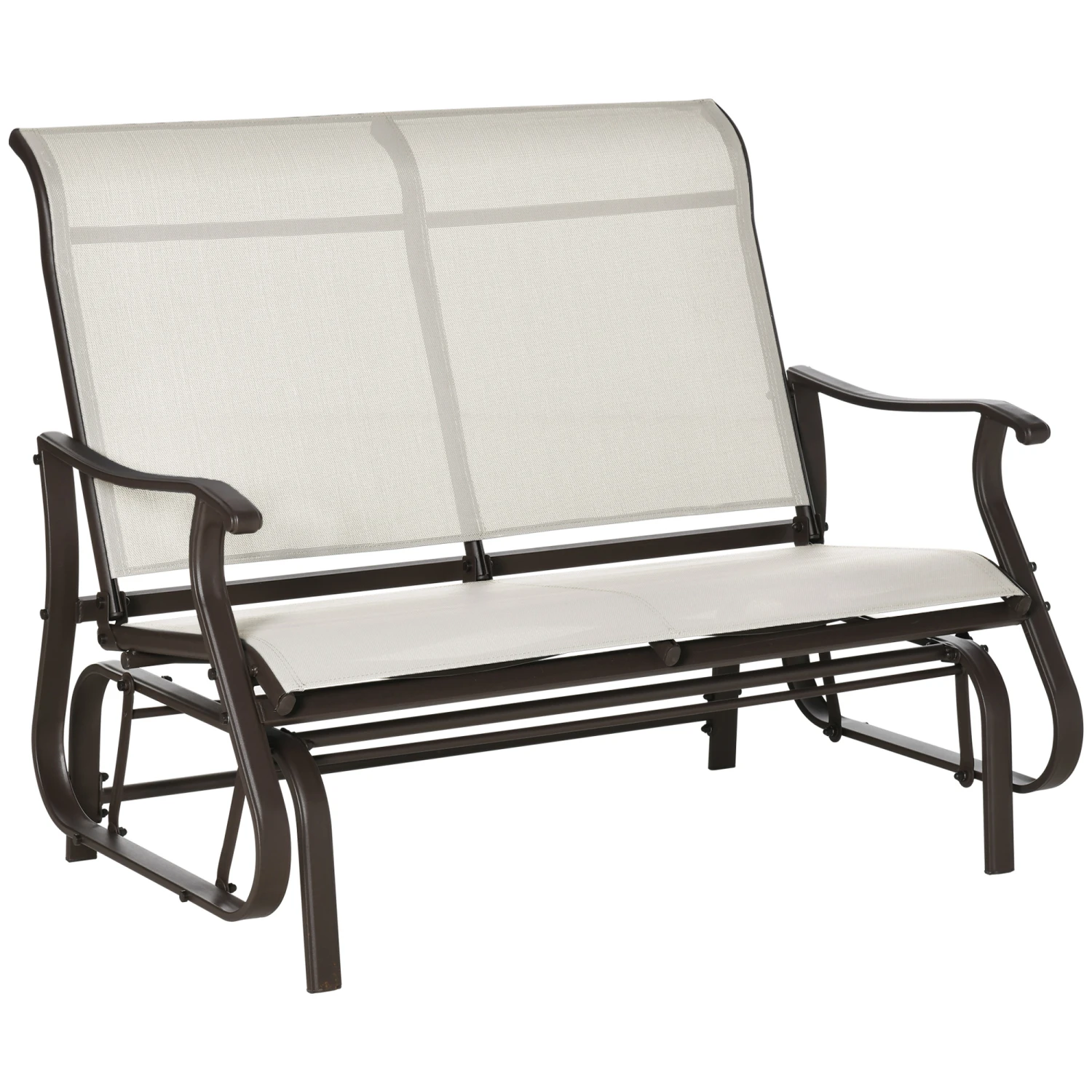Outsunny 2-Person Outdoor Glider Bench,Patio Glider Loveseat Chair With Powder Coated Steel Frame,2 Seats Porch Rocking Glider For Backyard, Lawn, Garden And Porch, Cream White 1 Outsunny 2-Person Outdoor Glider Bench,Patio Glider Loveseat Chair With Powder Coated Steel Frame,2 Seats Porch Rocking Glider For Backyard, Lawn, Garden And Porch, Cream White