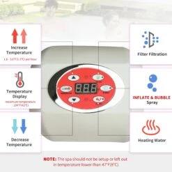 Outsunny 4-6 Person Inflatable Portable Hot Tub Outdoor Round Heated Spa With 130 Jets, Cover, Filter Cartridges, Blue -Outsunny l2g5ea17e6868ccc5