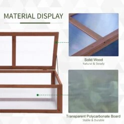 Outsunny Wooden Cold Frame Greenhouse With Polycarbonate Boards, 39" X 26" X 16" 20 Outsunny Wooden Cold Frame Greenhouse With Polycarbonate Boards, 39" X 26" X 16" -Outsunny l7i5f117e6c6a2c18