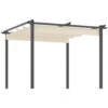 Outsunny 10' X 10' Retractable Pergola Canopy, Patio Gazebo, Sun Shelter With Aluminum Frame For Outdoors, Cream White