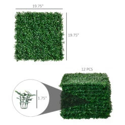 Outsunny 12 PCS 20" X 20" Artificial Boxwood Panels Topiary Wall Greenery Backdrop, Privacy Hedge Screen UV Protected 4Layer Roll Grass Panel Fence Decor Outdoor Indoor Garden Backyard, Dark Green 13 Outsunny 12 PCS 20" X 20" Artificial Boxwood Panels Topiary Wall Greenery Backdrop, Privacy Hedge Screen UV Protected 4Layer Roll Grass Panel Fence Decor Outdoor Indoor Garden Backyard, Dark Green -Outsunny lHvc17180bccbcf09