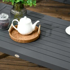 Outsunny Patio Furniture Set 4 Pieces, Outdoor Conversation Set With Water-Resistant Cushions, Coffee Table, 3-Seater Sofa, 2 Chairs For Backyard Porch, Poolside, Balcony, Gray -Outsunny lWO75618638b1af8a