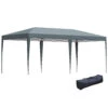 Outsunny 19' X 10' Outdoor Gazebo Pop Up Canopy Party Tent With Carrying Bag, Grey