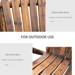 Outsunny Wooden Double Adirondack Chair Loveseat With Inset Ice Bucket, Rustic Aesethic, & Weather-Resistant Materials 19 Outsunny Wooden Double Adirondack Chair Loveseat With Inset Ice Bucket, Rustic Aesethic, & Weather-Resistant Materials -Outsunny ldzb1017f912c5f69