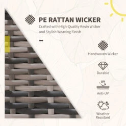 Outsunny 3 PC Rattan Wicker Conversation Patio Set With Side Coffee Table And Adjustable Backrest, Grey 12 Outsunny 3 PC Rattan Wicker Conversation Patio Set With Side Coffee Table And Adjustable Backrest, Grey -Outsunny ln3a09187bbca5a9b