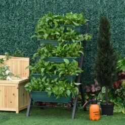 Outsunny 4Ft Vertical Raised Garden Bed With 5 Tier, Planter Box With Drainage Holes, Perfect To Grow Flowers Vegetables Herbs, For Patio Balcony Greenhouse Outdoor/Indoor -Outsunny lrw90f17fe7fbf0a4 1