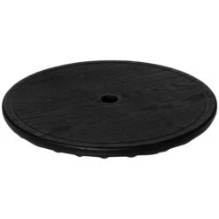 Outsunny 20" Umbrella Table Tray, Easy To Install Table-Top, Round Portable For Swimming Pool, Beach, Patio, Deck, Garden, Black