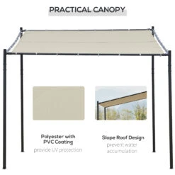 Outsunny 10' X 9.5' X 9.5' Outdoor Wall Patio Gazebo Canopy With PVC Coated Polyester Roof, Steel Frame, & Spacious Build, Beige -Outsunny m3g00217e6831cba5