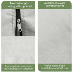 Outsunny 6-Sided Hexagon Pop Up Party Tent Gazebo With Mesh Netting Walls & Shaded Interior, 12' X 12', Beige -Outsunny mE07561821eaa71c4