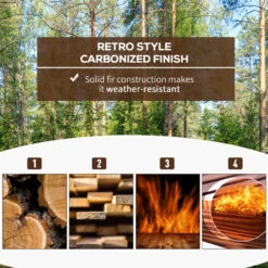 Outsunny 5 Ft Wooden Garden Bridge Arc Stained Finish Footbridge With Railings For Your Backyard, Stained Wood -Outsunny mMDa0917f7322c2bb