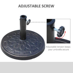 Outsunny 17" 27 Lbs Outdoor Umbrella Stand Base, Round Resin Heavy Duty Market Parasol Holder With Decorative Pattern & Easy Setup, For Φ1.5", Φ1.89" Pole, For Lawn, Deck, Backyard, Garden, Bronze 14 Outsunny 17" 27 Lbs Outdoor Umbrella Stand Base, Round Resin Heavy Duty Market Parasol Holder With Decorative Pattern & Easy Setup, For Φ1.5", Φ1.89" Pole, For Lawn, Deck, Backyard, Garden, Bronze -Outsunny mQGa0918162af00d0